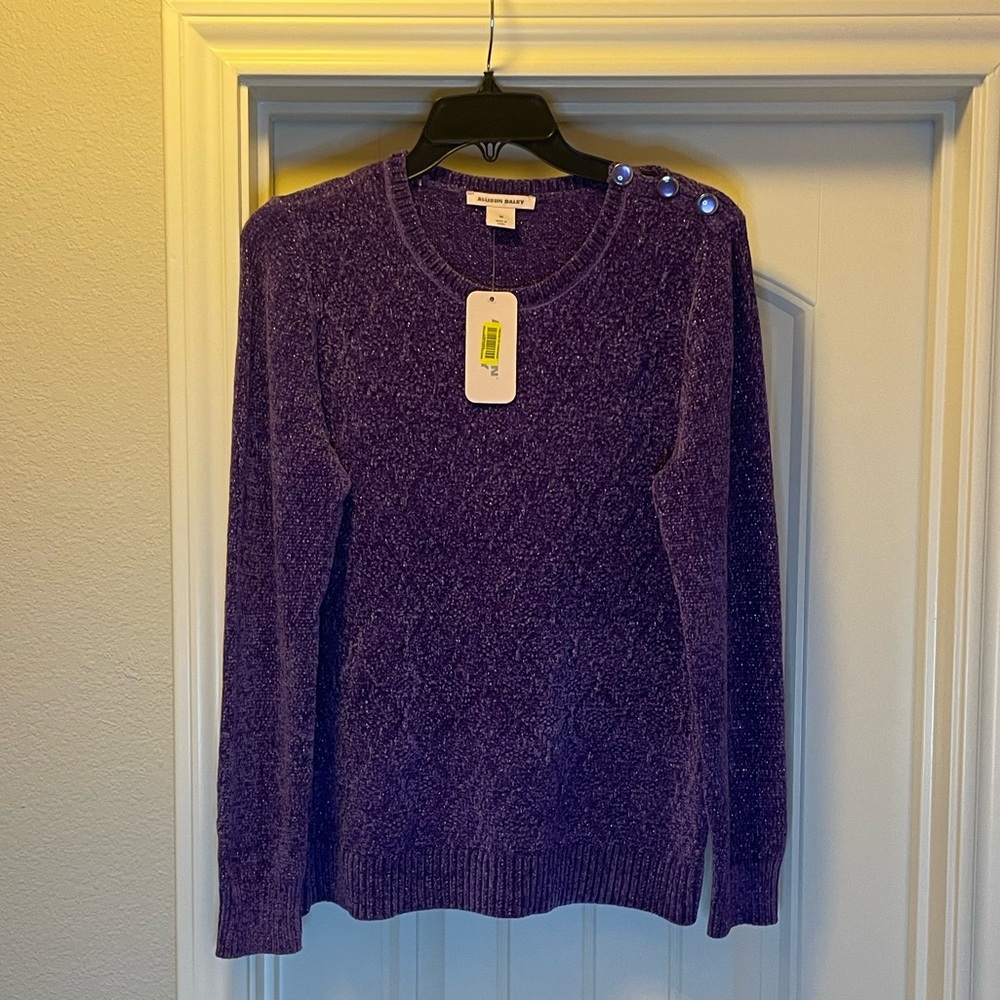 NWT Medium Purple w/Sparkles Allison Daley Top